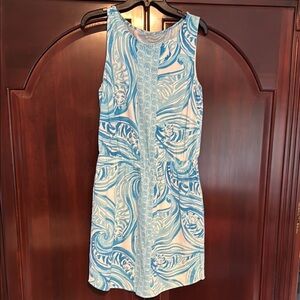 Lilly Pulitzer Blue and White Sheath Mini Dress